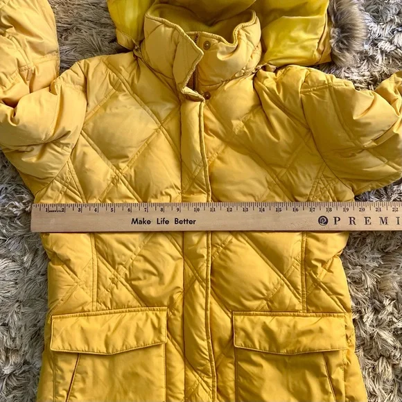 LANDS END YELLOW DOWN PUFFER COAT SIZE SMALL - Picture 13 of 16